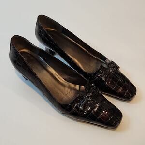 Stuart Weitzman Leather Pumps Platform Mini Heels Shoes Women's Size 7M EUC NICE